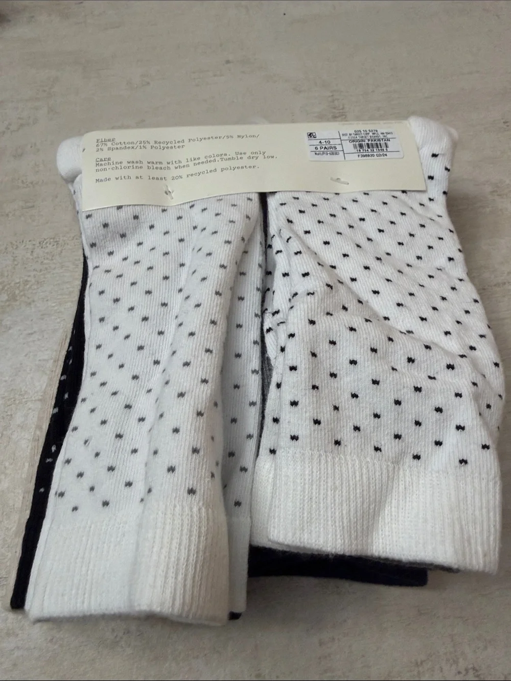 a new day Polka Dot Crew Socks - Black, Beige, White, Navy, Gray